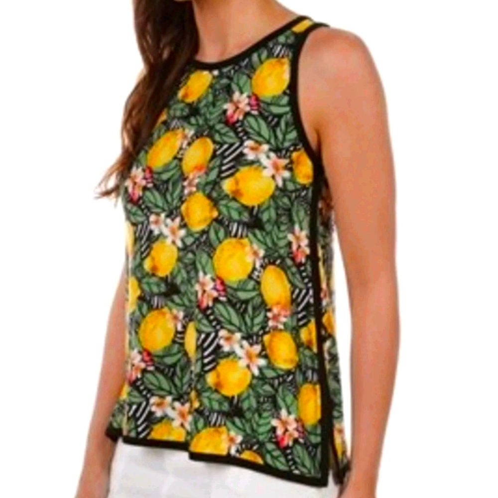 Cable & Gauge Lemon Floral Sleeveless Top